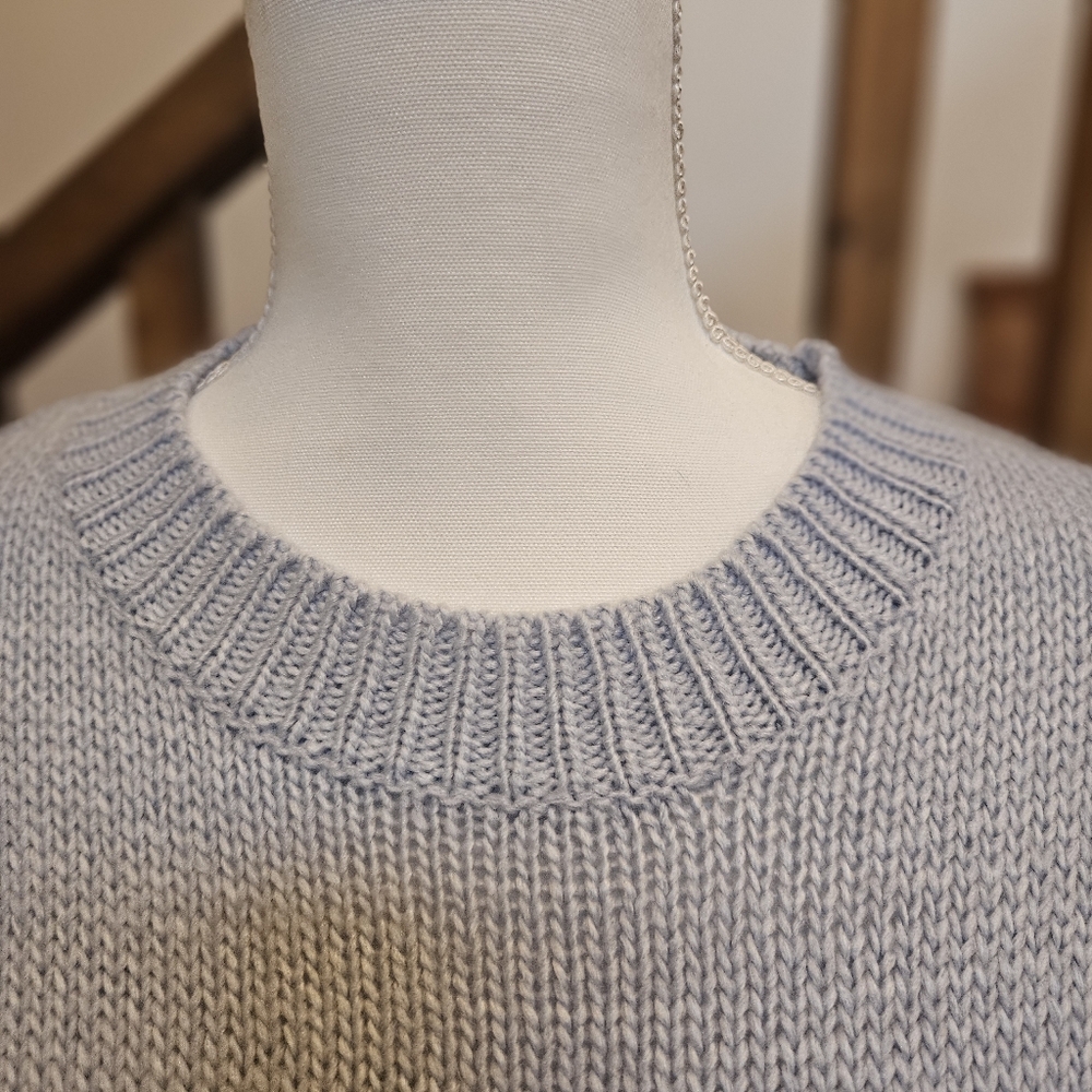 Aqua Blu Light Blue Sweater with Pink Boot Design - Picture 5 of 9